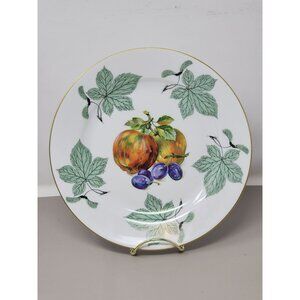 Vintage Dinner Plate Hand Painted Fruit &‎ Olives Surrounded By Leaves